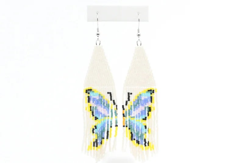 Chic Dangle Earrings-Butterfly Beaded Earrings