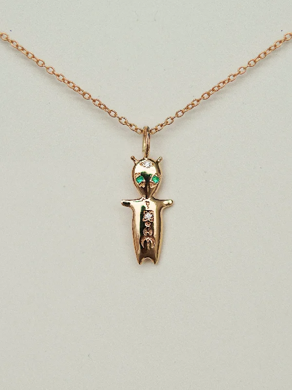 Personalized Pendant Necklace-EXCLUSIVE Alien Worry Doll