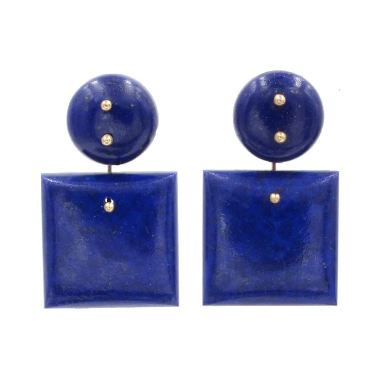 Luxury Wedding Earrings-Mobile Earrings Lapis Double