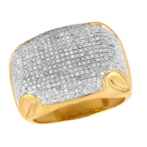 Classic Wedding Band with Diamonds-10KY 1.75CTW MEN'S DIAMOND RING