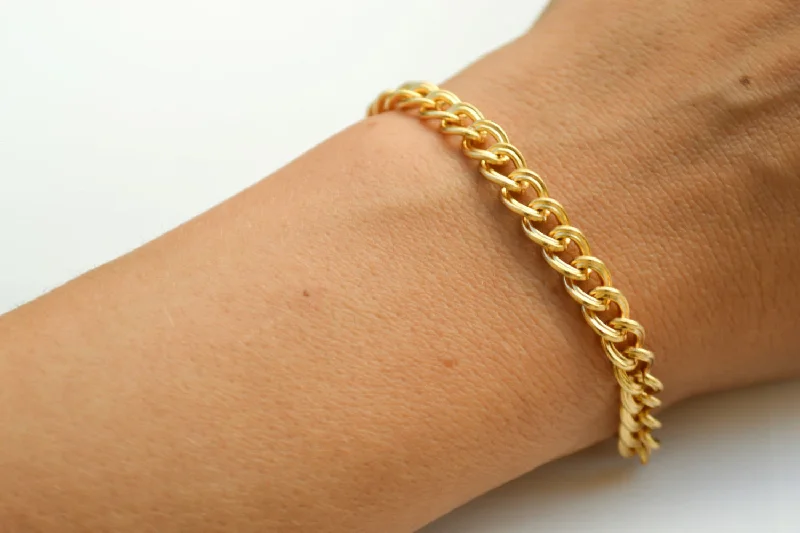 Stylish Gold Bracelet-24k gold plated link chain bracelet for women, gift for her