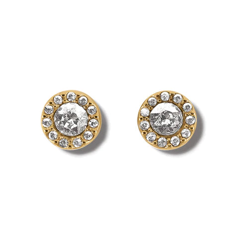 Custom Birthstone Earrings-Brighton | Illumina Solitaire Post Earrings in Gold Tone