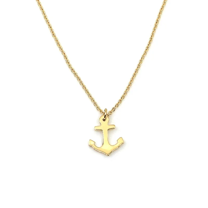 Bridal Necklace with Gemstones-The High Tides Gold Anchor Necklace