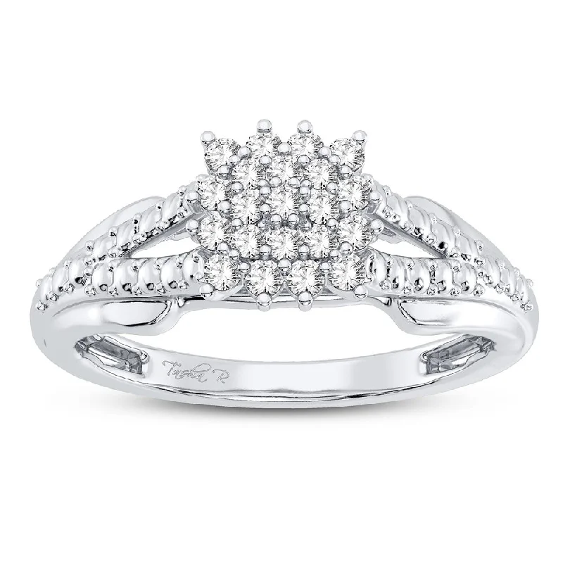 Men's Ring with Diamonds-10K 0.20CT DIAMOND RING