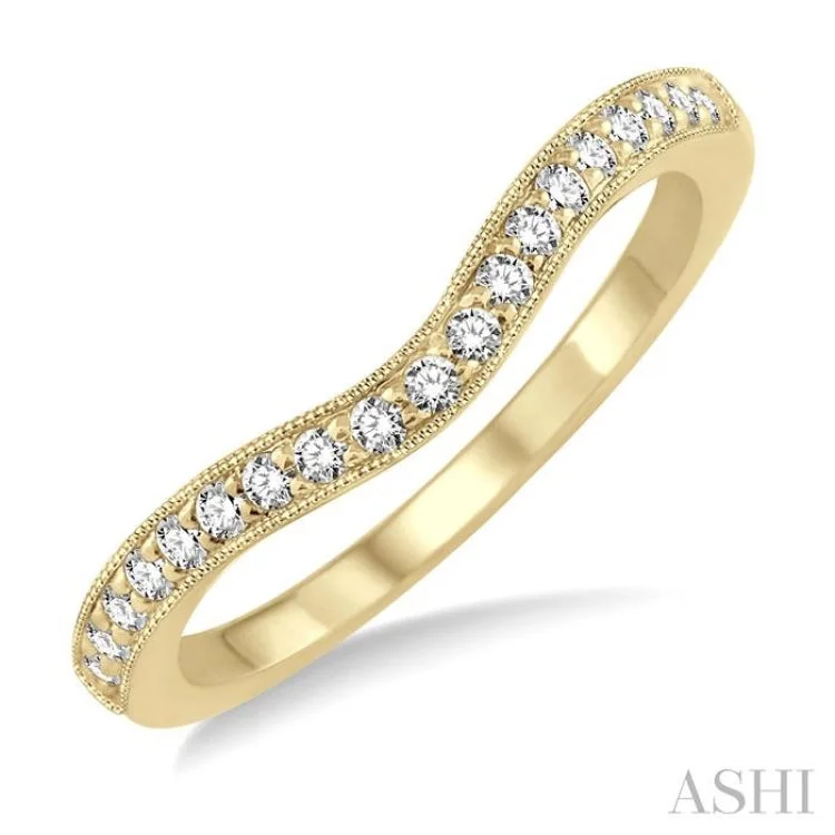 Classic Platinum Wedding Ring-1/5 ctw Round Cut Diamond Wedding Band in 14K Yellow Gold